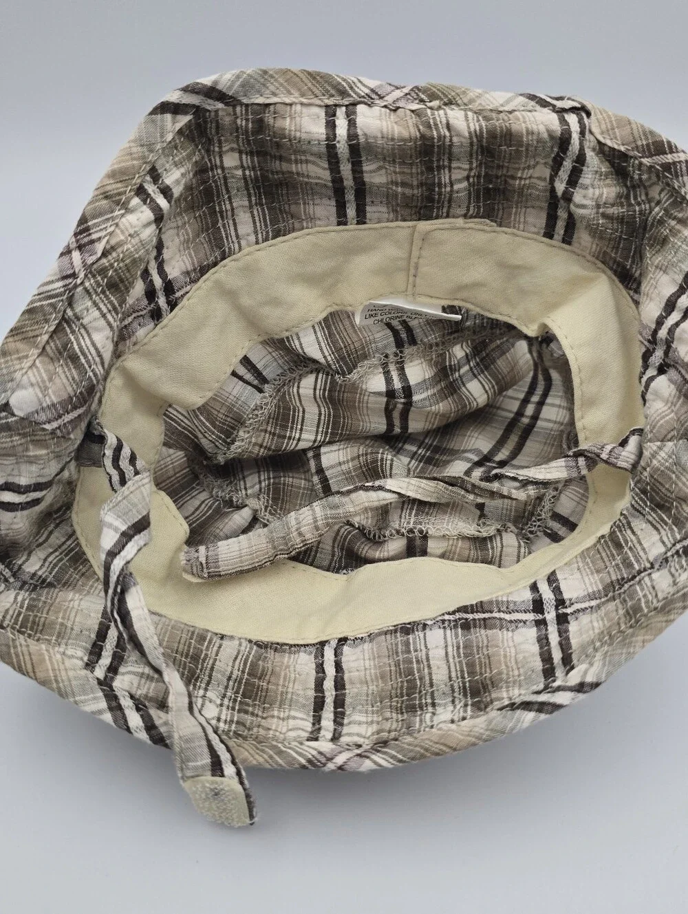 Infant 100% Cotton Plaid Safari Sun Bucket Hat